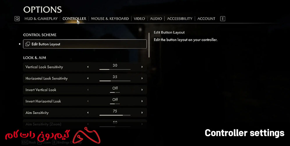 Controller settings