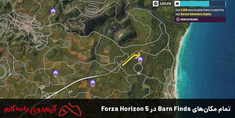 تمام مکانهای Barn Finds در Forza Horizon 5