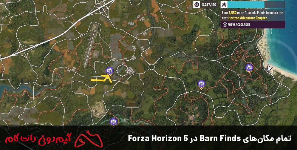 تمام مکانهای Barn Finds در Forza Horizon 5