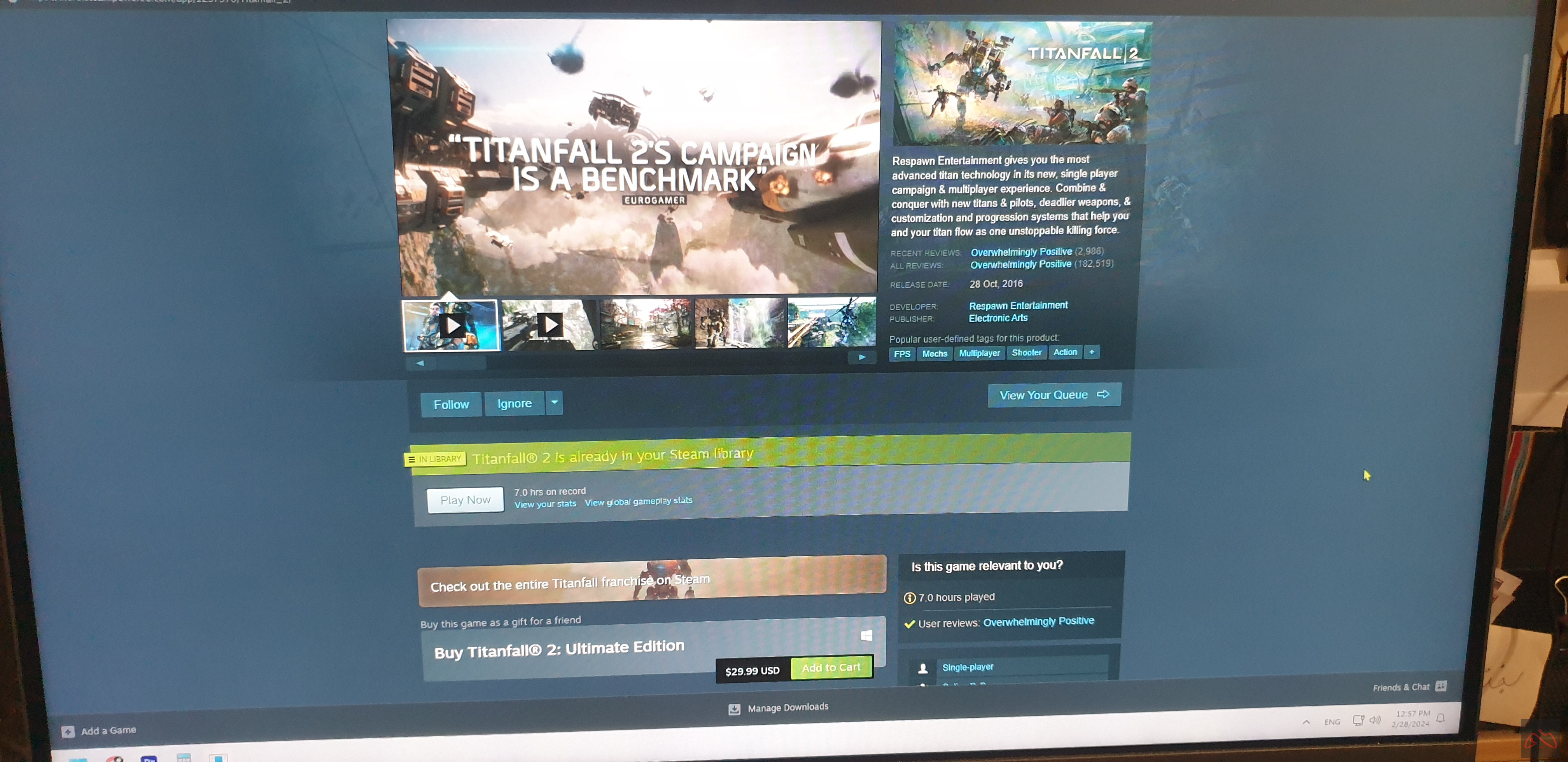 اکانت استیم Titalfall 2