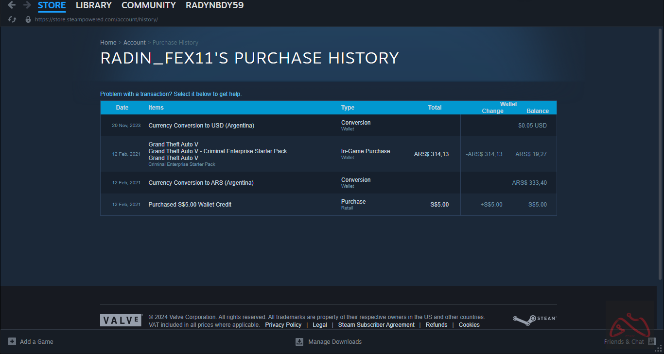 اکانت اورجینال GTA V ریجن آرژانتین استیم