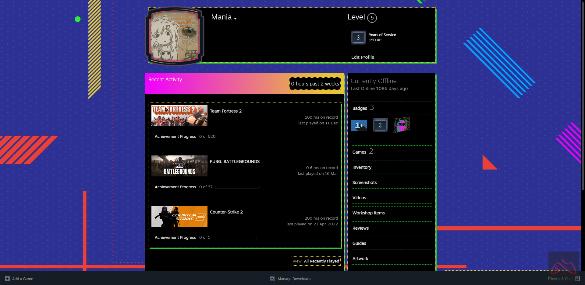 اکانت های 3 ساله استیم اد فرندباز مناسب پرایم کردن  CS2