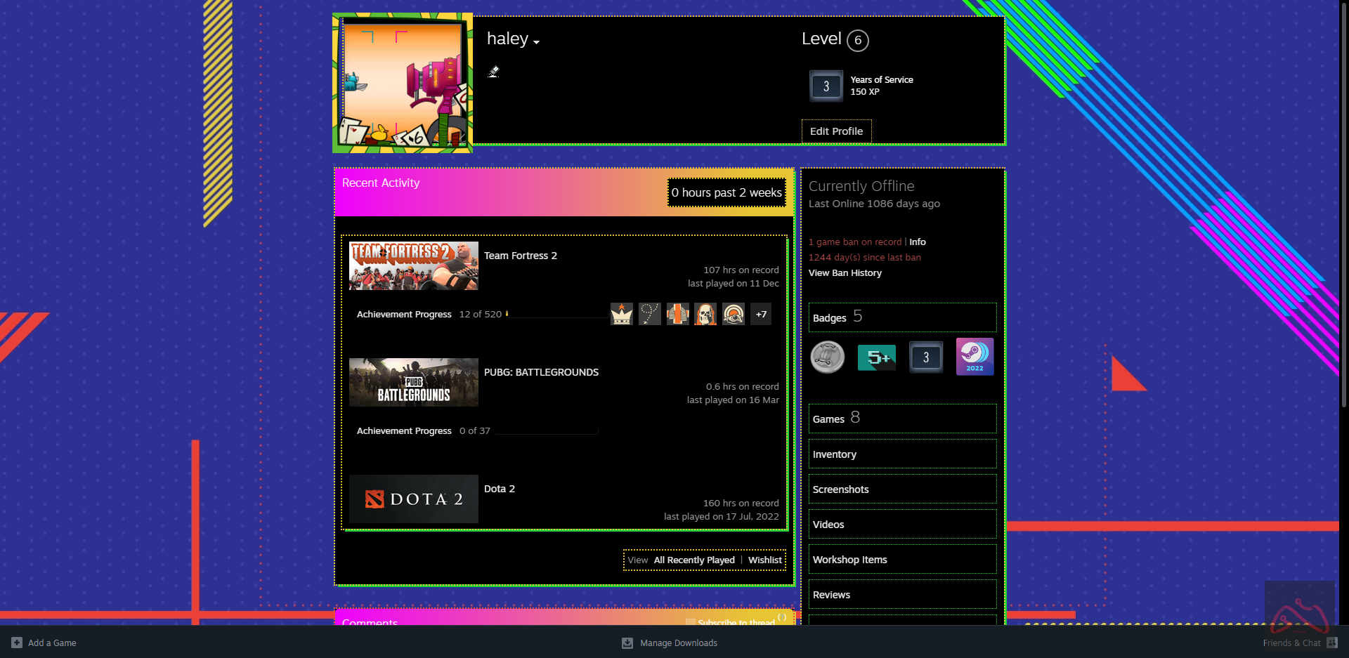 اکانت های 3 ساله استیم اد فرندباز مناسب پرایم کردن  CS2