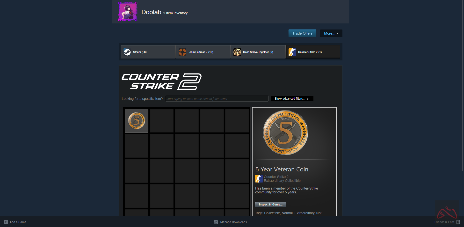 اکانت پابجی پلاس همراه کوین 5 سال کانتر استرایک 2