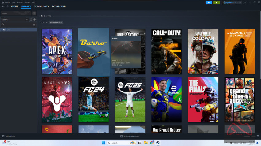 اکانت استیم دارای بازی های GTA V و Call of Duty Cold War