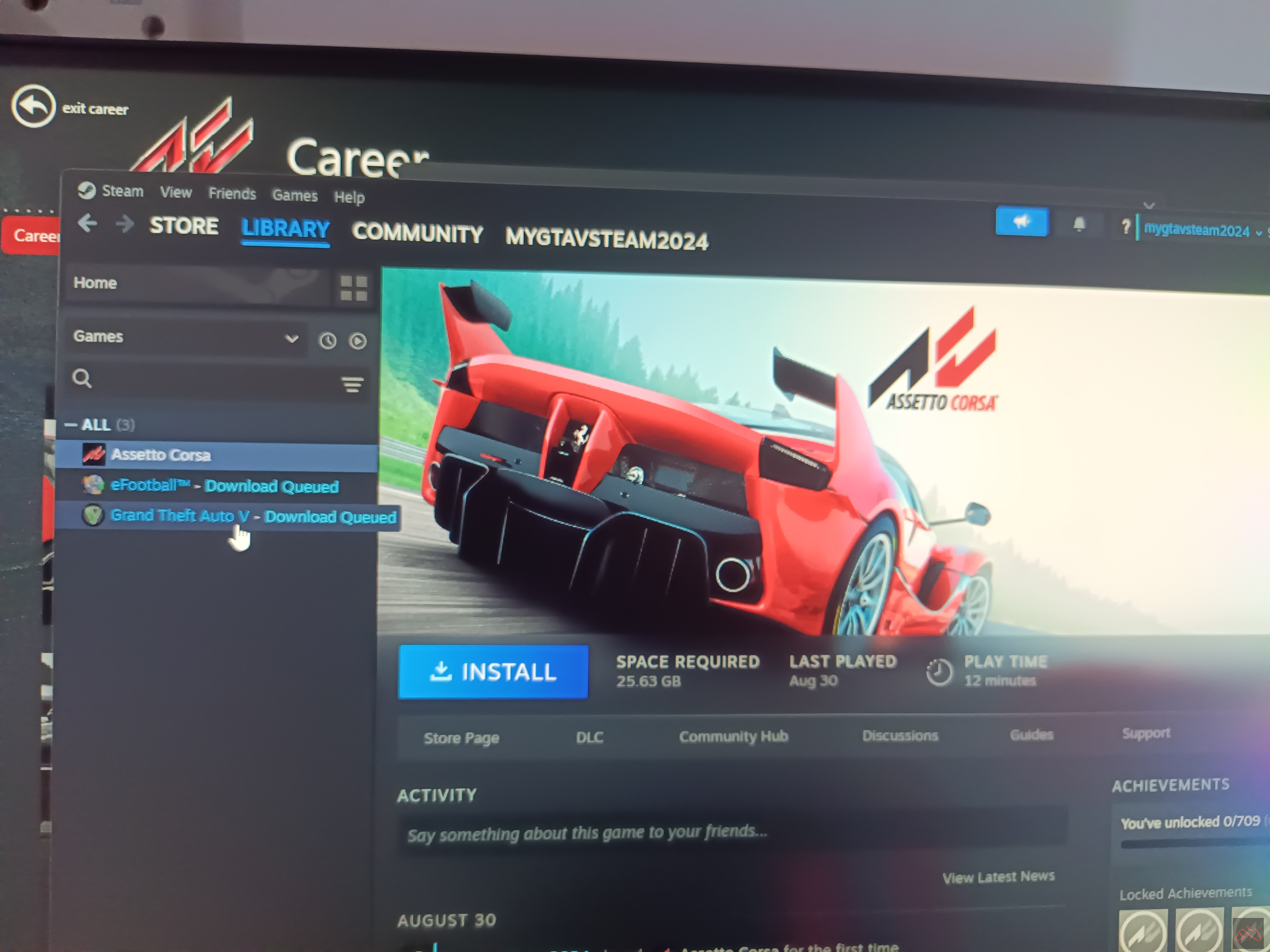 اکانت GTA V و Assetto corsa