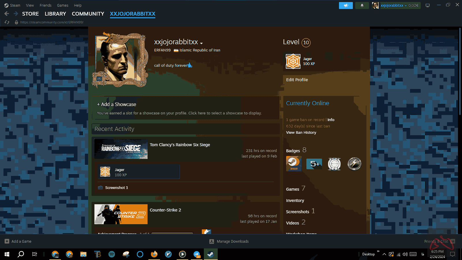 اکانت استیم با 7 بازی