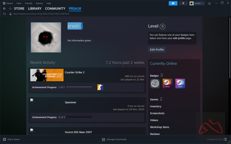 اکانت متروکه پرایم کانتر CS 2 (ارزان)