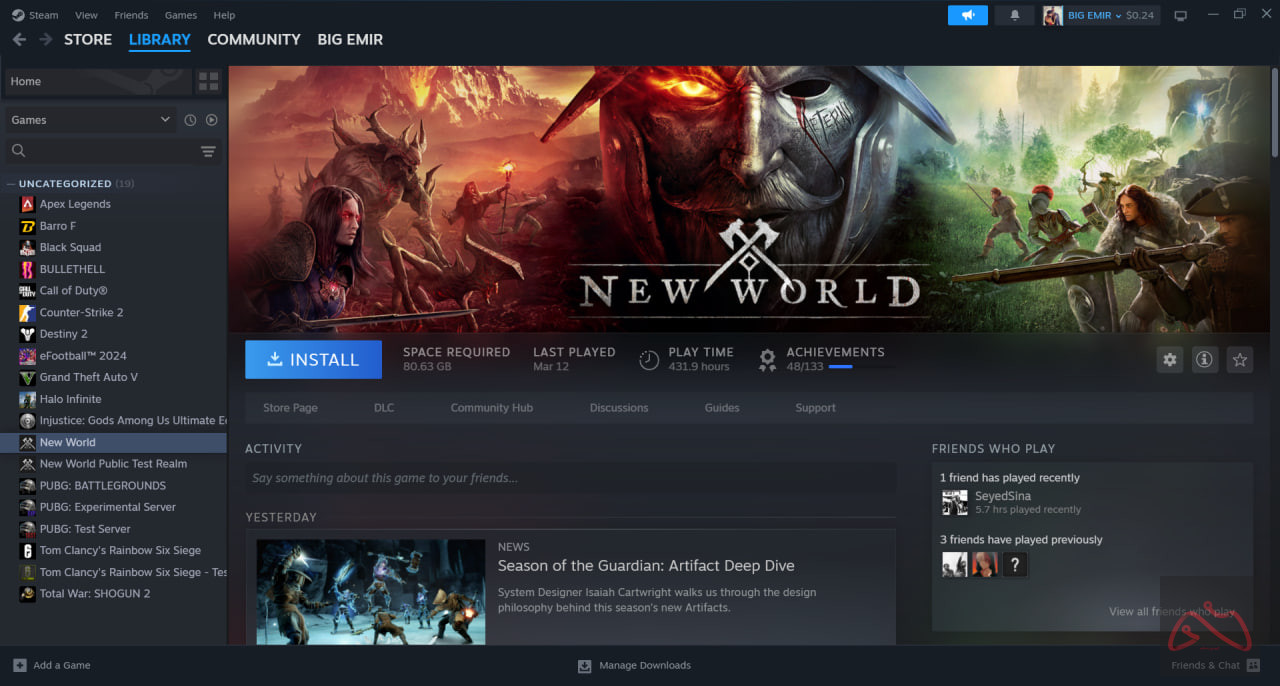 اکانت استیم new world GTA RAinbow DOTA2