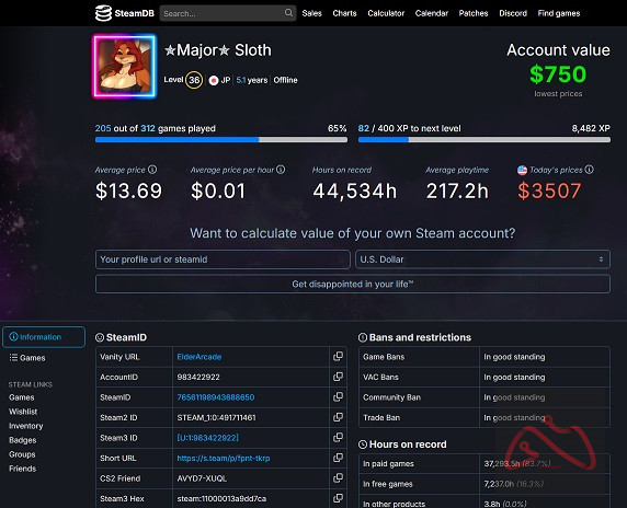 اکانت استیم 2019 با 277 بازی