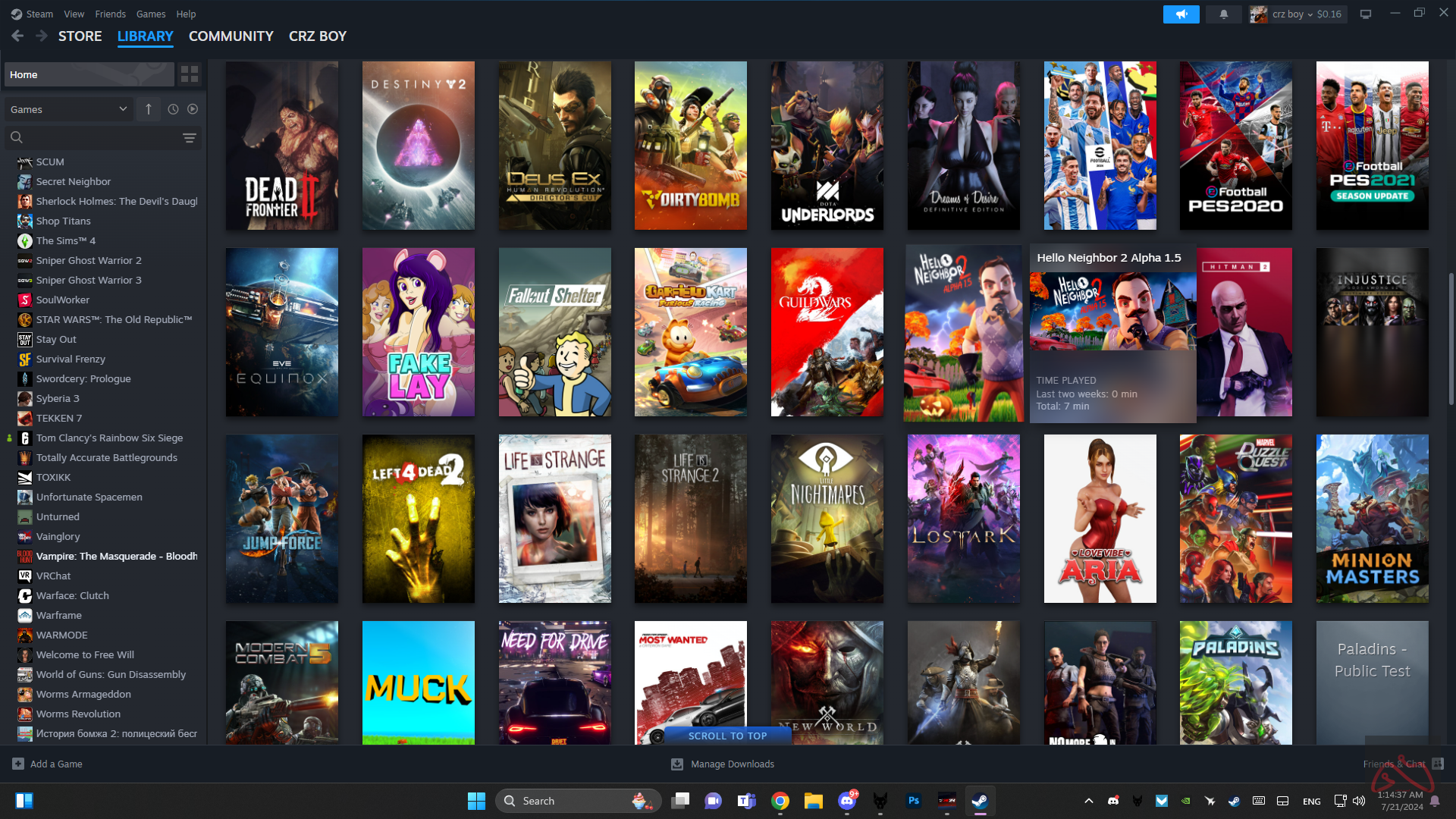 اکانت استیم 7 ساله با کلی بازی پرمیوم