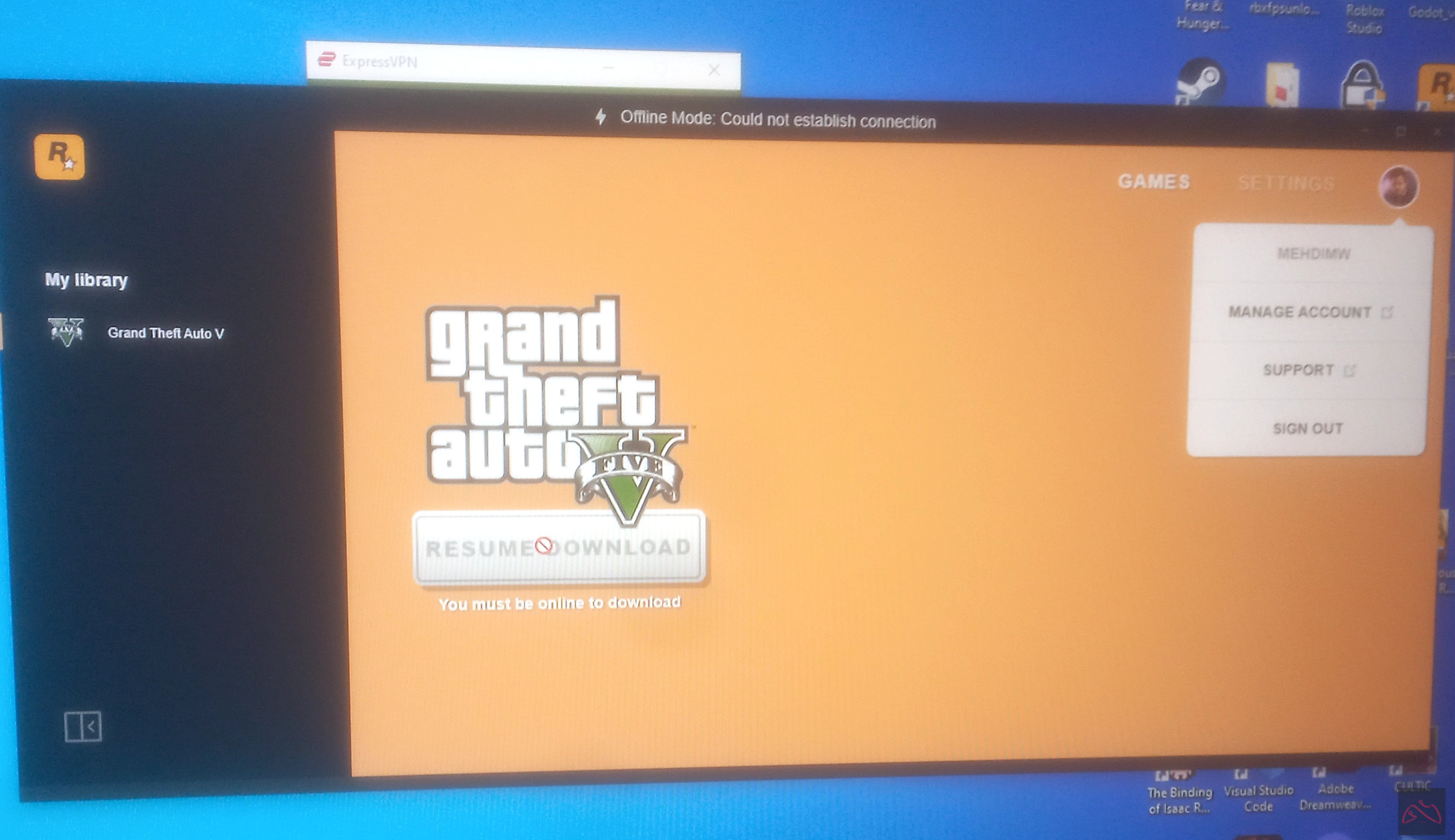 اکانت بازی GTA V در راک استار لانچر