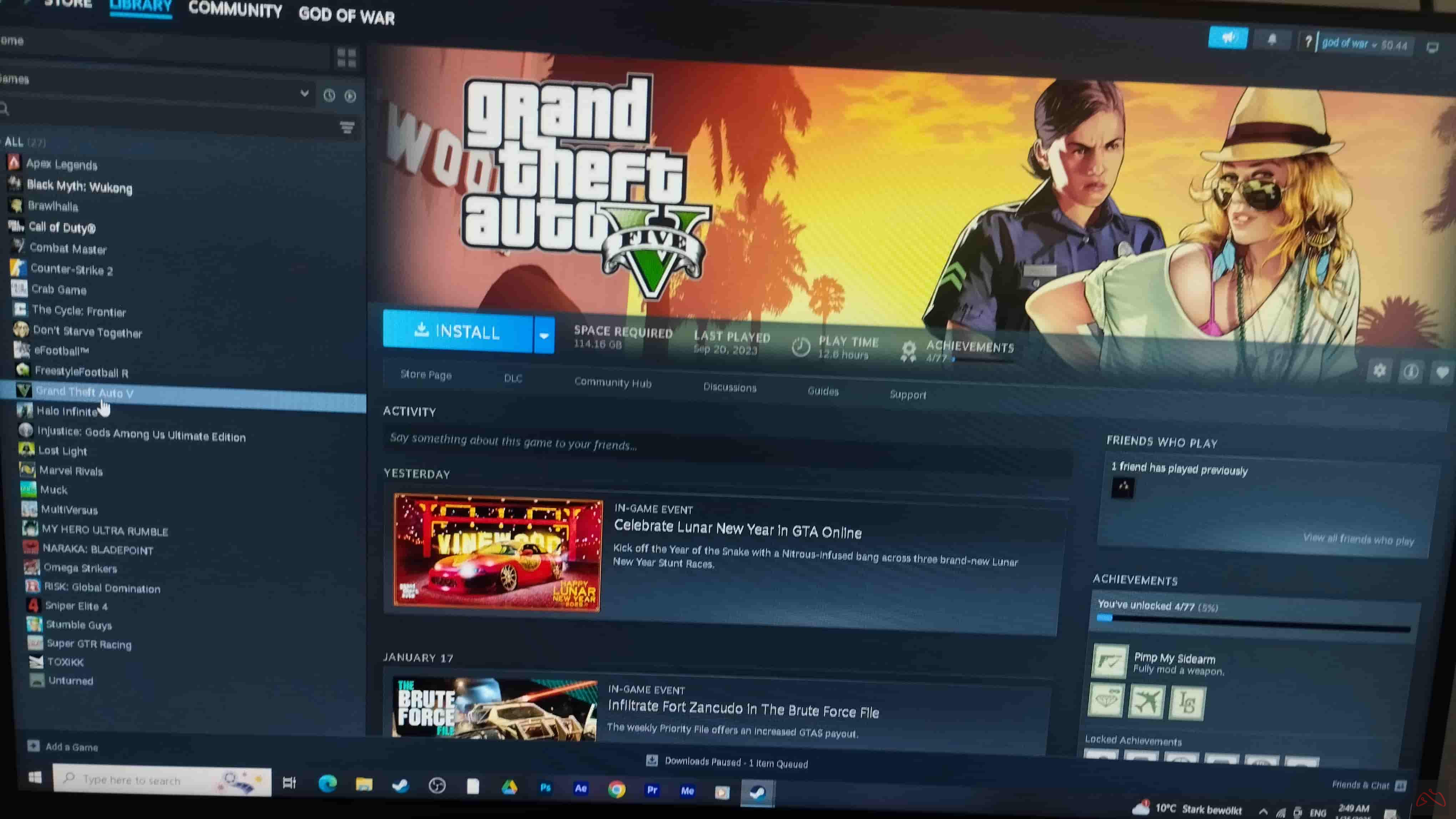 اکانت استیم gta v و اسنایپر الیت ۴