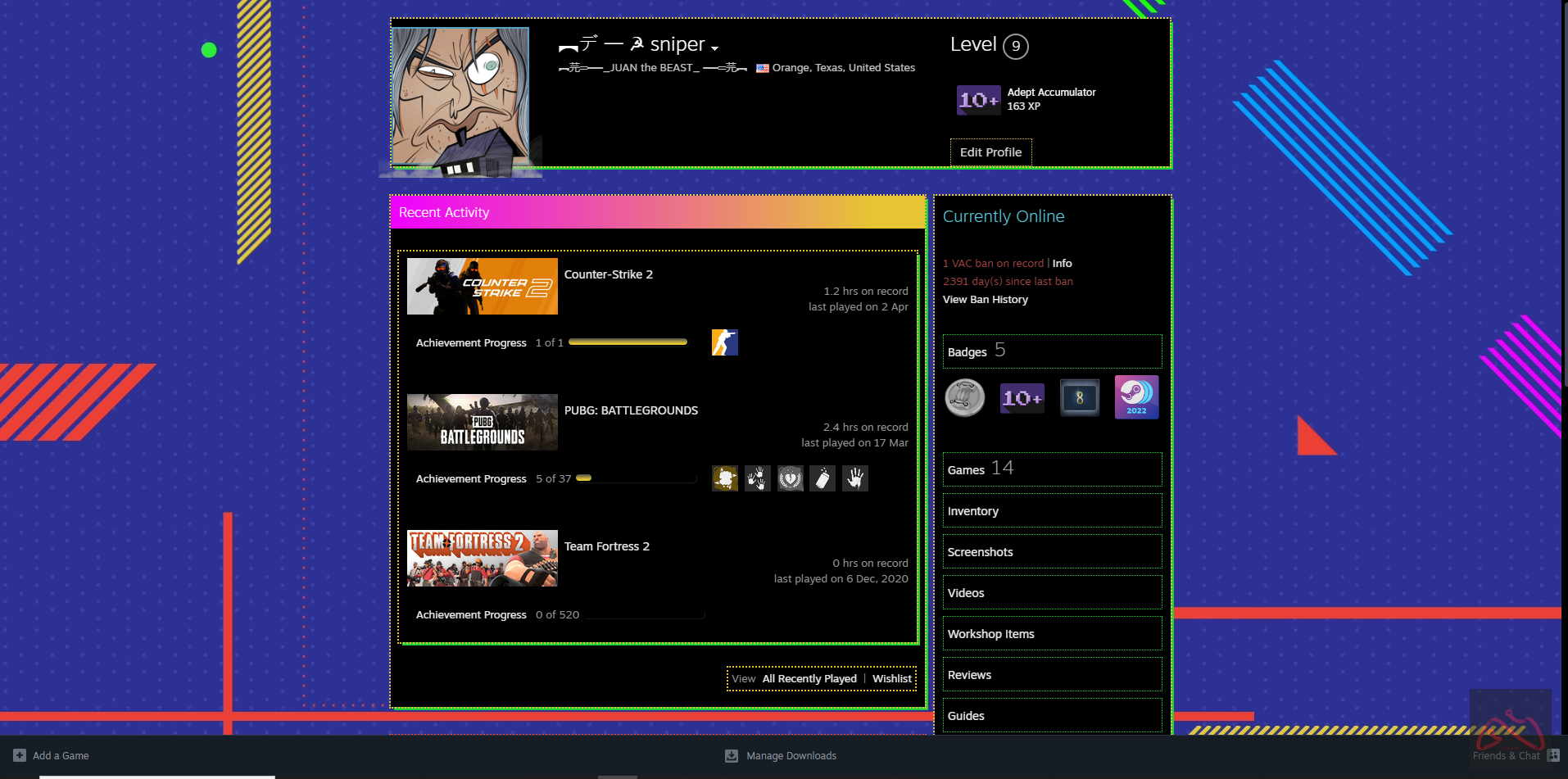 اکانت 8 ساله استیم کانتر استرایک