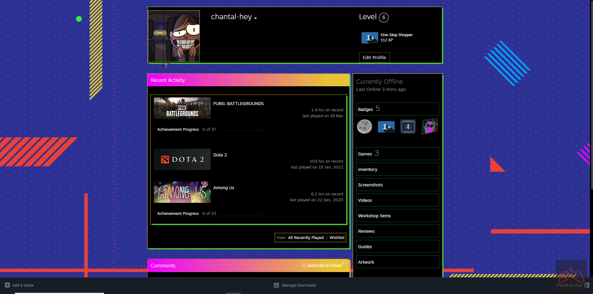 اکانت استیم 4 ساله دارای Among Us