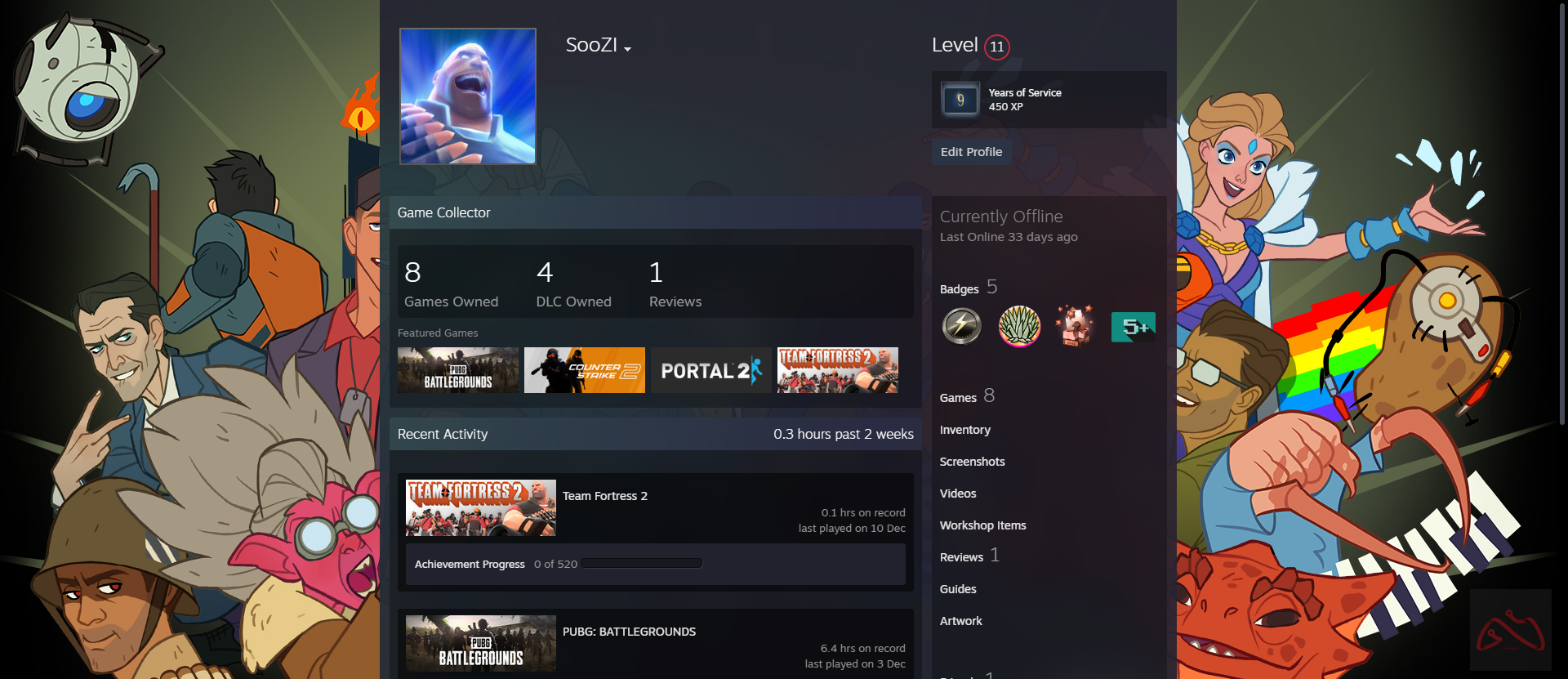 اکانت لول 11 استیم 9 ساله پابجی پلاس و پرمیومTeam Fortress 2
