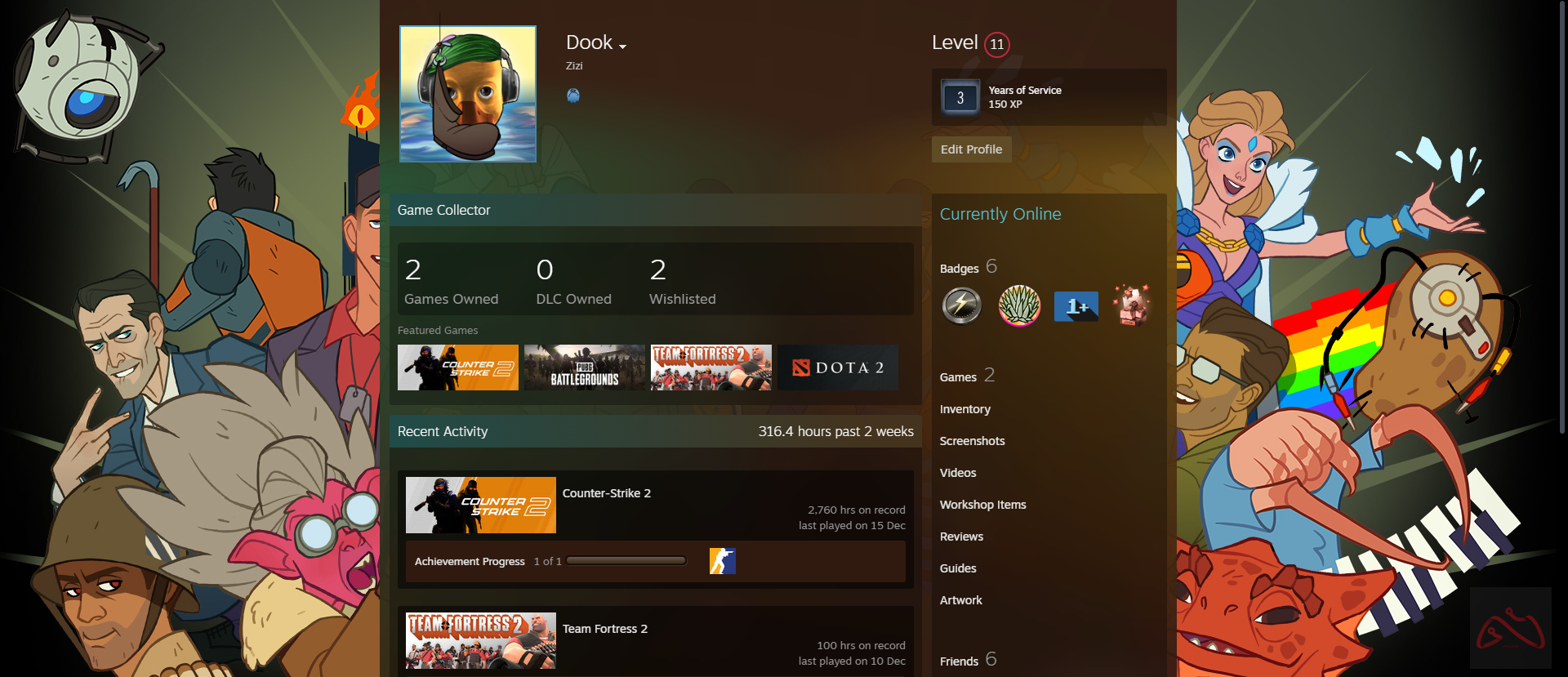 اکانت پرایم کانتر استرایک 2 دارای 2760 ساعت مدت بازی