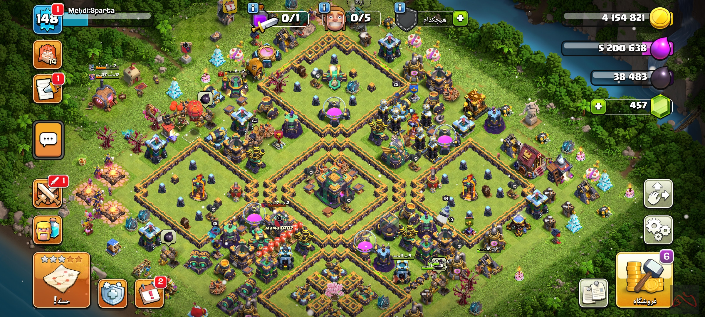 اکانت کلش اف کلنز لول 148