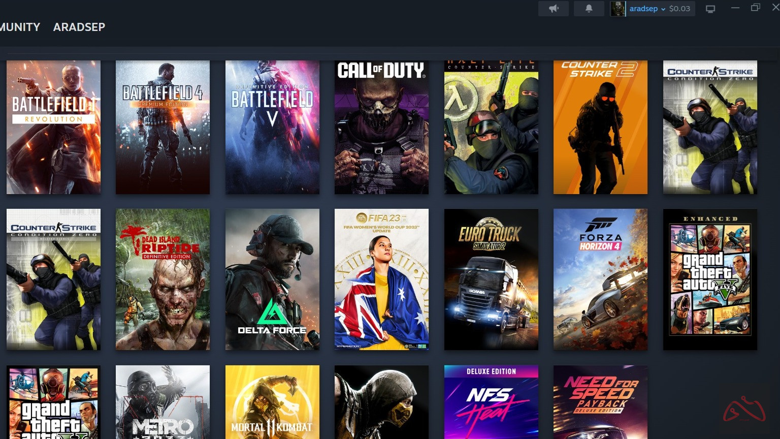 فروش اکانت استیم پر بازی