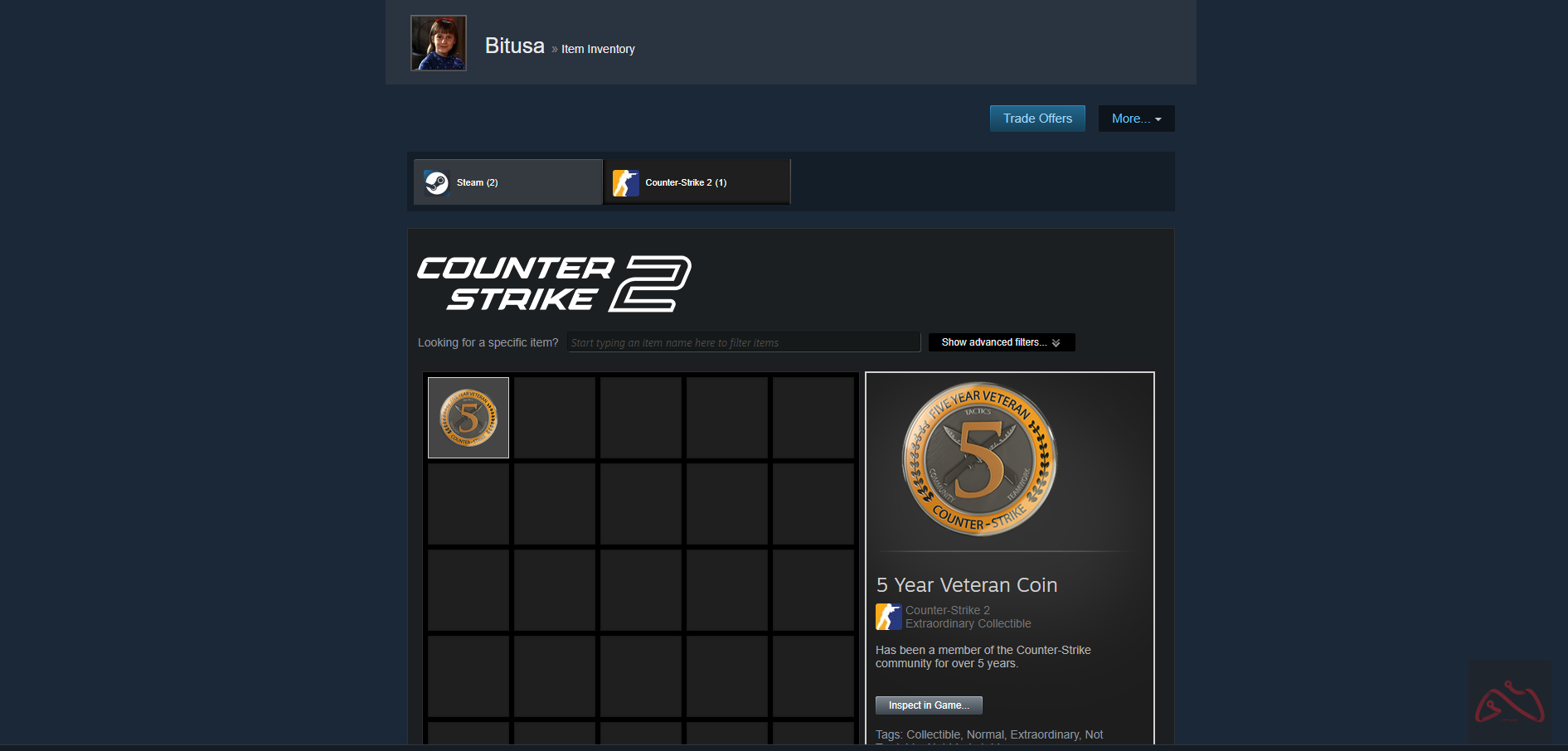 اکانت 5 سال کانتر استرایک 2 مناسب پرایم کردن