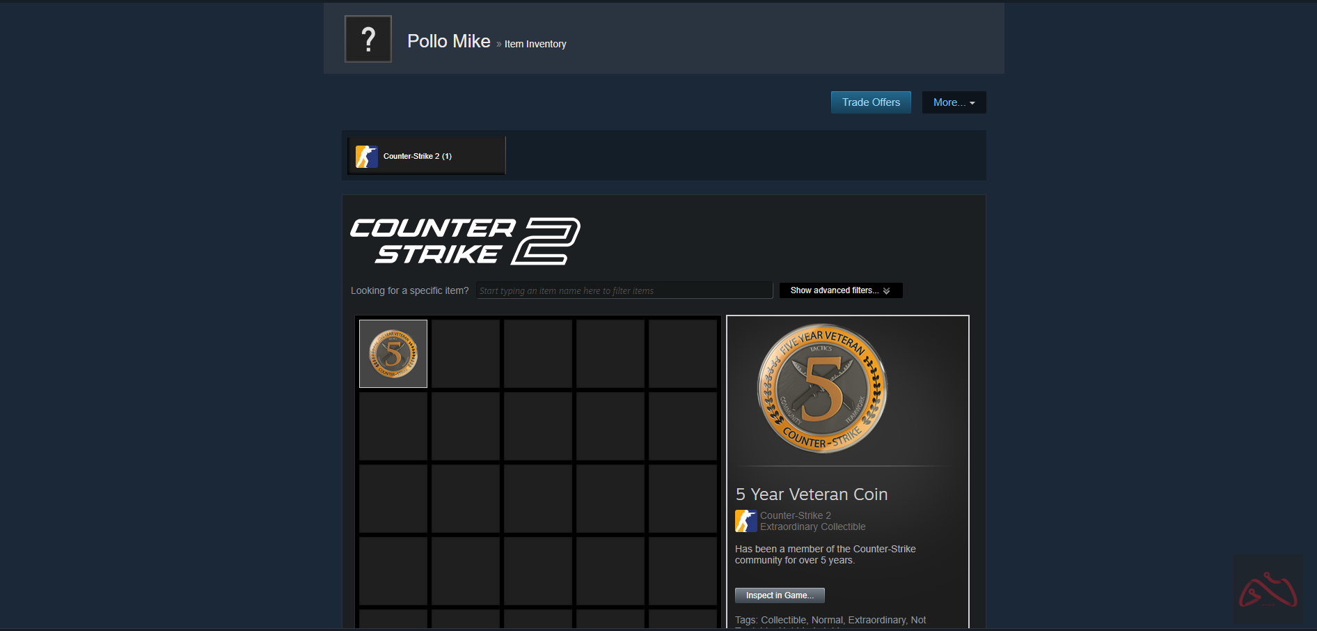 اکانت 11 ساله بدون پرایم کانتر استرایک2دارای کوین5سال