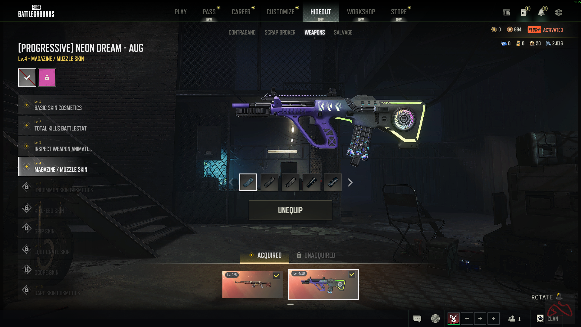 اکانت PUBG plus دارای دو گان AUG & SKS