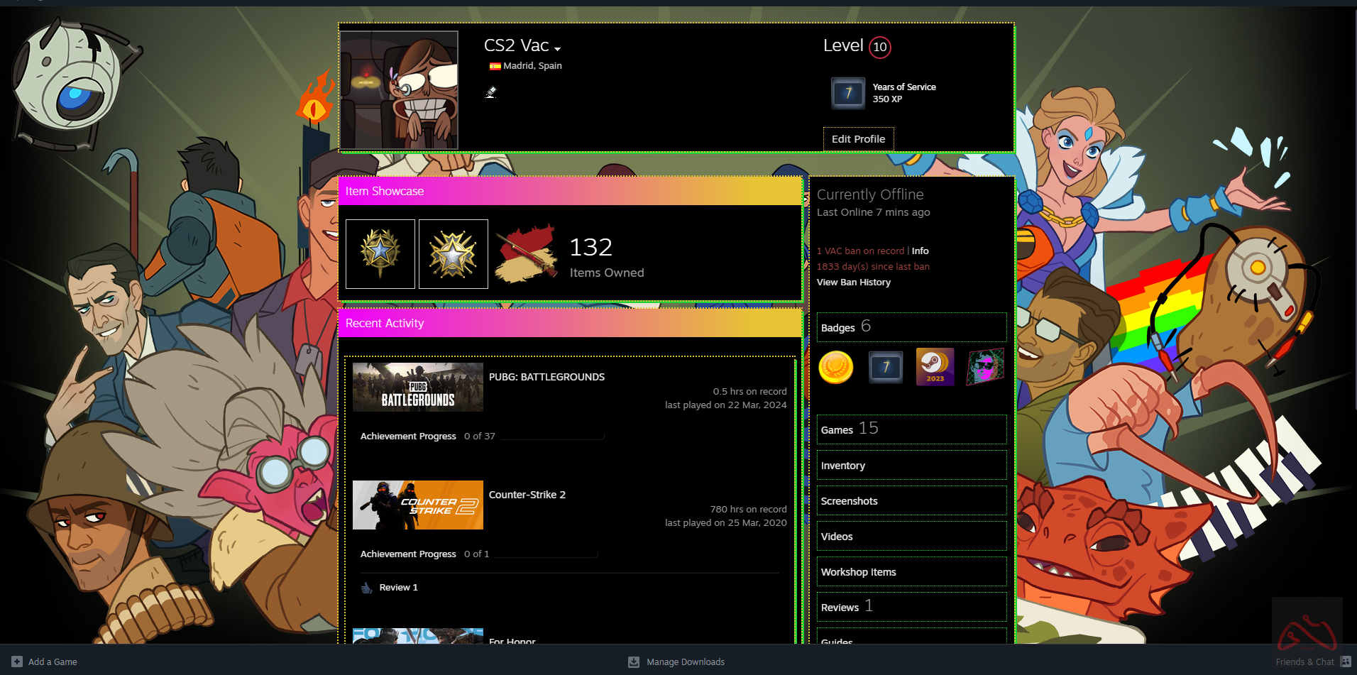 اکانت 8 ساله استیم کانتراسترایک 2 بن