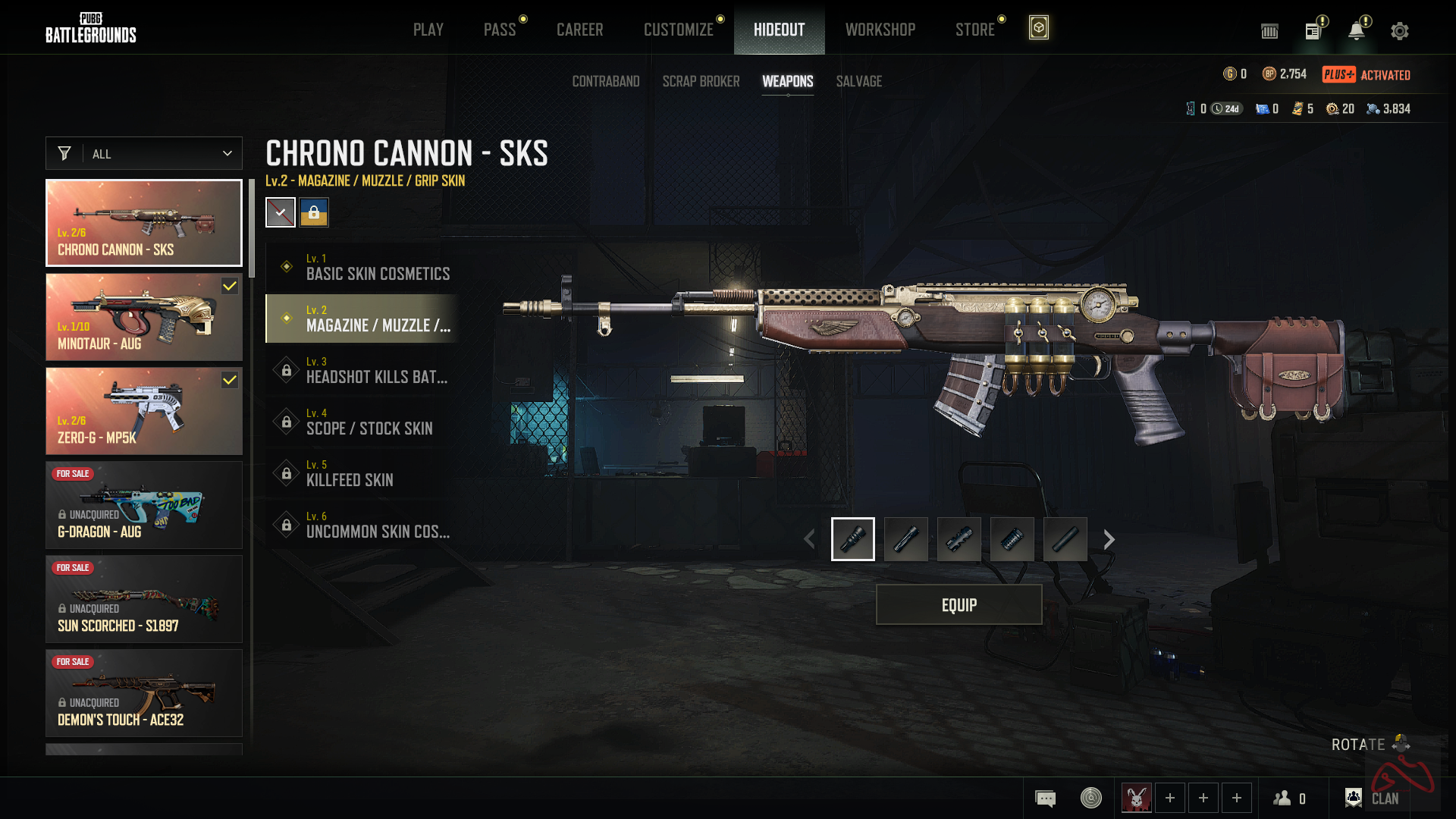 اکانت پابجی پلاس 3 گان لول آپی تحت استیم