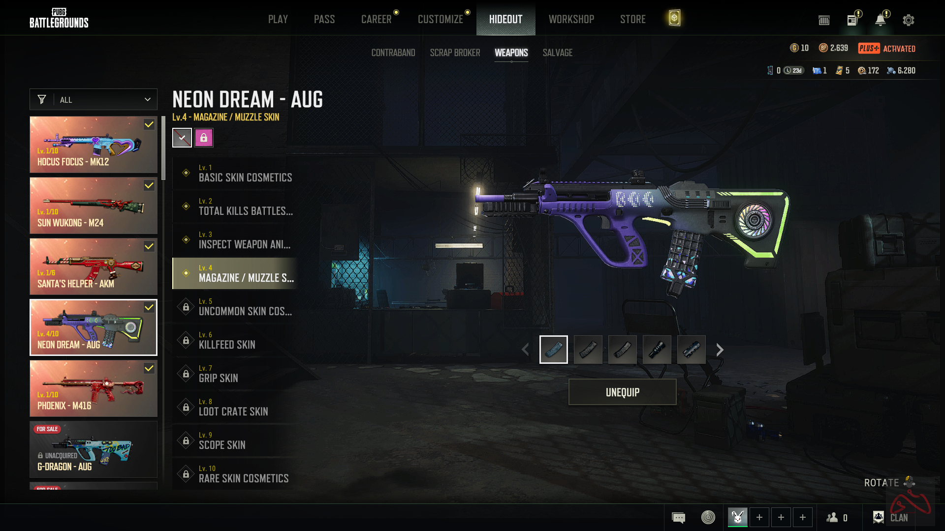 اکانت پابجی پلاس دارای 5 گان لول آپی تحت استیم